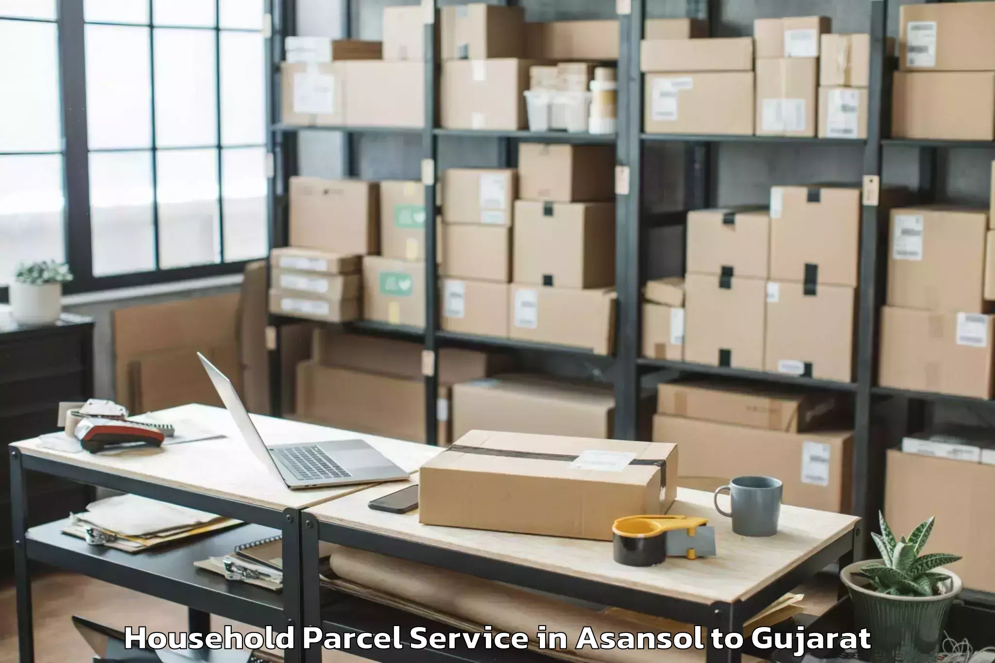 Asansol to Gujarat University Ahmedabad Household Parcel